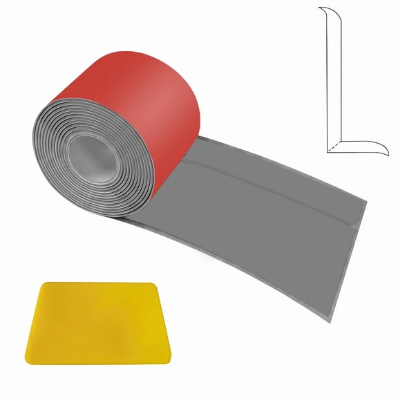 Merzark Self-Adhesive Skirting Board 6m (19.7ft), Flexible PVC Wall Molding Trim, Peel and Stick Baseboard, Waterproof, Easy to Cut, Gray, 2.8x0.8in