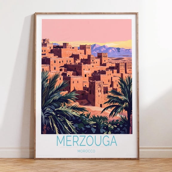 Merzouga Morocco Home Decor Travel Scenery Wall Art V4, Unframed Paper Print Size 8x12