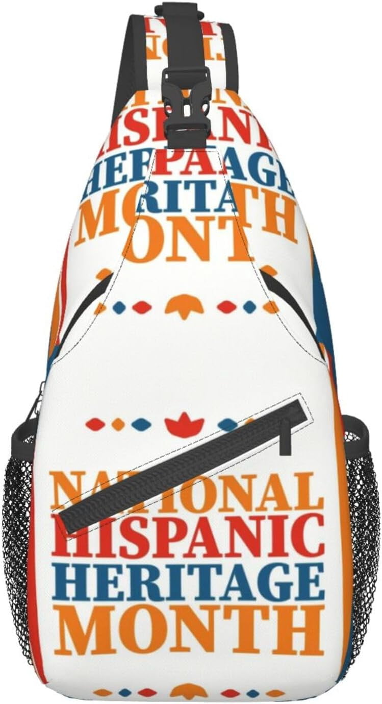 Mes Nacional De La Herencia Hispana Hispanic Heritage Month Sling Bag Crossbody Hiking Travel Chest Bags Backpack Shoulder Daypack for Women Men