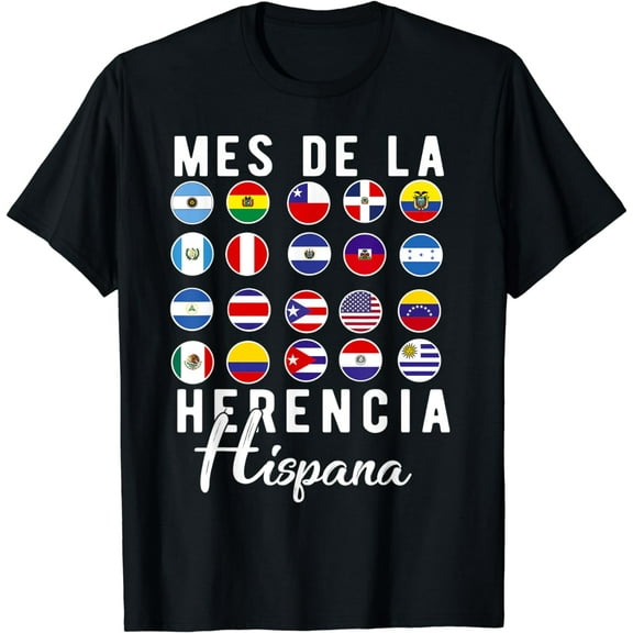 Mes de la Herencia Hispana National Latino Countries Flag T-Shirt