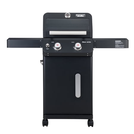 Monument Grills Mesa 2-Burner Propane Gas Grill with Clear View Lid and LED Control, Black