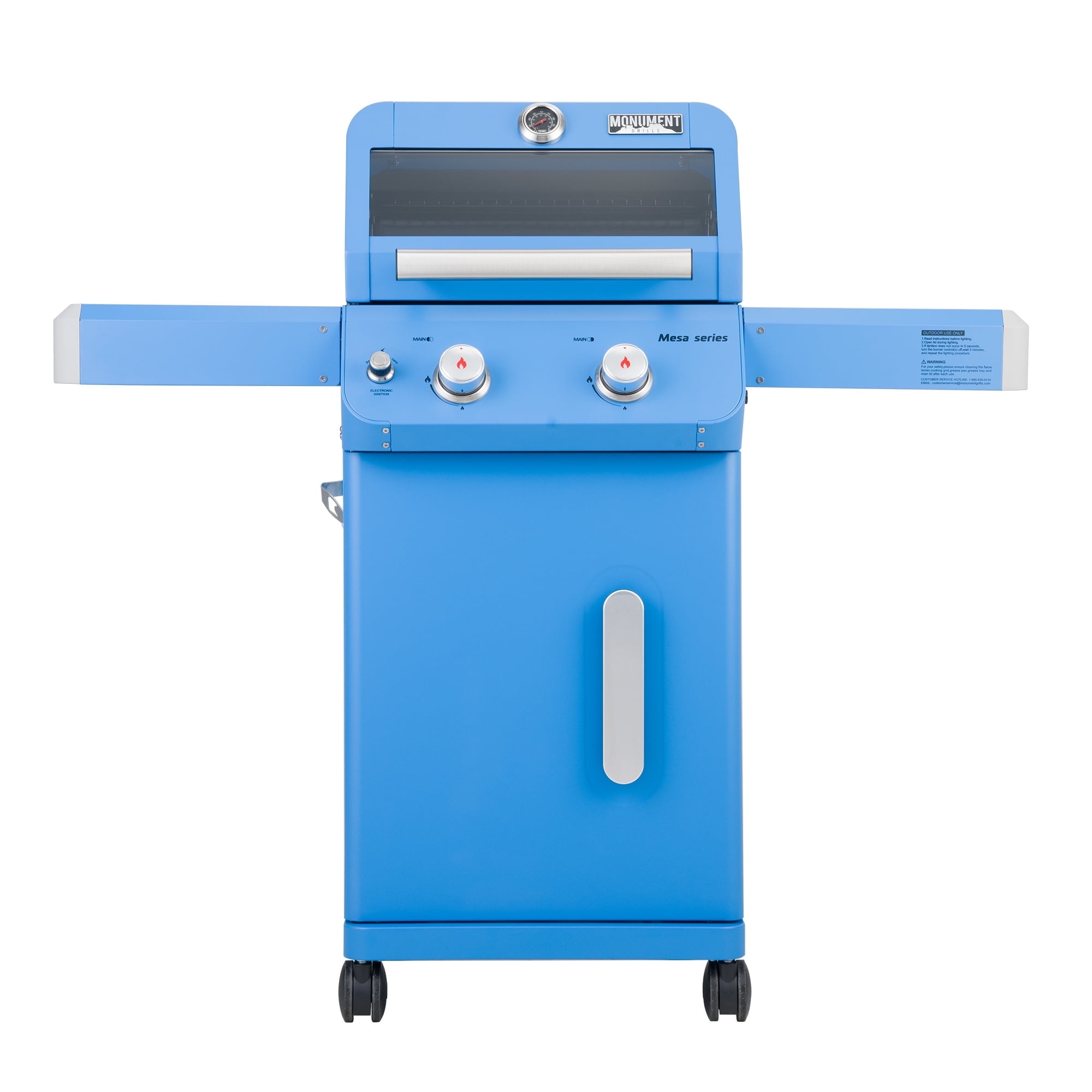 Blue 2-Burner Propane Gas Grill with Clear View Lid