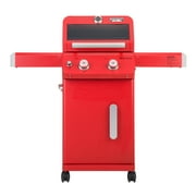Mesa 2-Burner Propane Gas Grill in Red with Clear View Lid and LED Controls