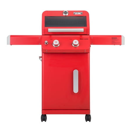 Monument Grills 2-Burner Propane Gas Grill with Clear View Lid and LED Controls, Red