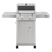 Monument Grills Mesa 2-Burner Propane Gas Grill, Foldable Sides, Swivel Casters, Stainless Steel, LED Controls