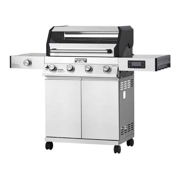 Monument D405 Stainless Steel 4 -Burner Liquid Propane Gas Grill 1 -Side Burner
