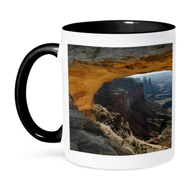 3dRose, Mesa Arch, Canyonlands National Park, Utah - US45 RKL0006 - Raymond Klass, 11oz Two-Tone Black Mug