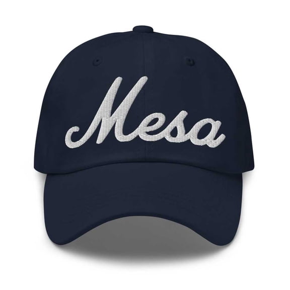 Mesa Baseball Cap Mesa Dad Hat Bold Script Ohio OH Hat Embroidered Souvenir Gift Navy