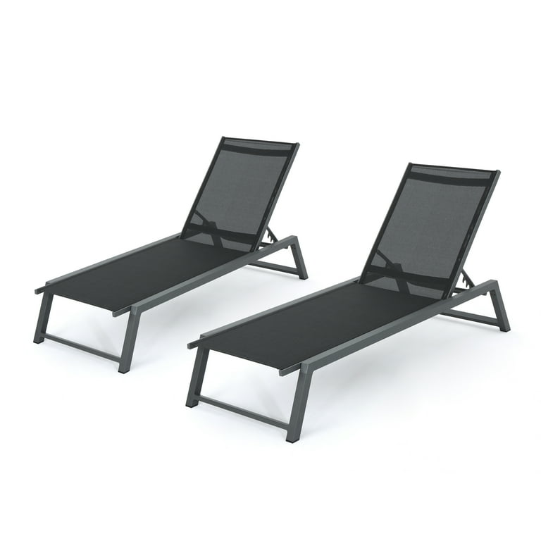 Wilsey Outdoor Aluminum Mesh Chaise L...