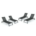 thumbnail image 1 of Mesa Outdoor Black Mesh Chaise Lounge with Aluminum Frame, Set of 4, Grey, 1 of 10