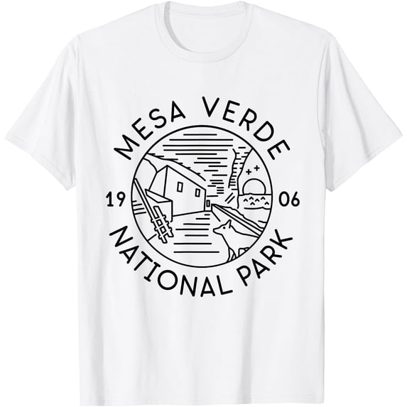 Mesa Verde National Park 1906 Colorado Unisex T-Shirt for Men Women Kids Toddler,White Color,Size YXL