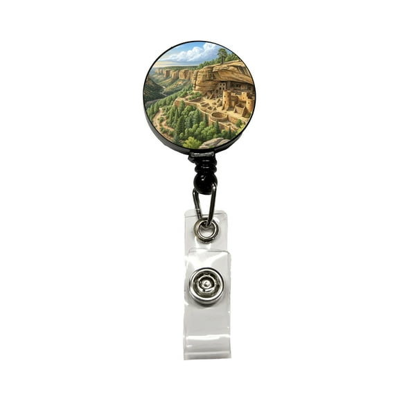 Mesa Verde National Park Colorado Retractable Reel ID Badge Key Card Name Tag Holder with Clip