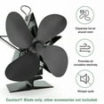 thumbnail image 1 of MesaSe 122°F Start Silent Heat Powered Wood Stove Fan 4 Blade Black Small for Gas/Pellet/Wood/Log Burning Stoves + Thermometer, 1 of 5