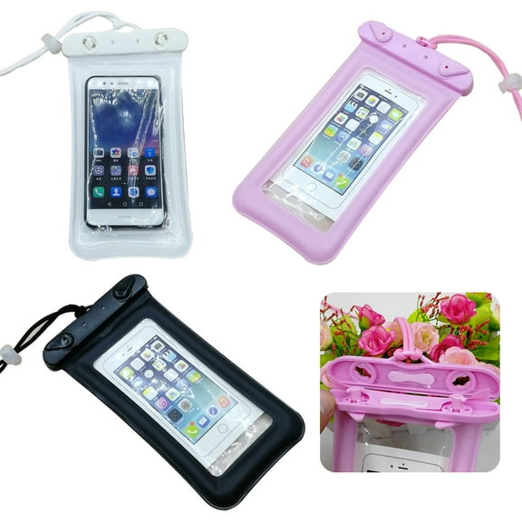 MesaSe 2 PCS Waterproof Transparent Mobile Phone Case Universal Waterproof Sealed Bag for Swimming Underwater Protective Case for Iphone 12, 3.5 to 6.2 Inch Screen White and Black