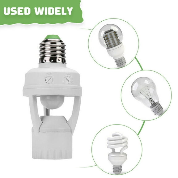 MesaSe 360 Degrees Infrared PIR Induction Lamp With Sensor E27 Screw Socket Motion Detection LED Light Energy Saving Bulb Holder For Indoor Porch Hallway Garage Lighting