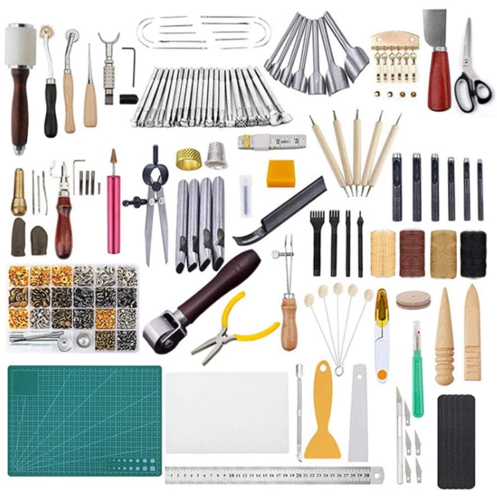 MesaSe 366 pieces leather tools kit, leather tools and accessory kit, leather handicraft products tool holder tools