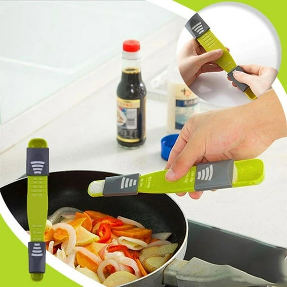 MesaSe Adjustable Measuring Spoon, Kitchen Double Sided Powder Metering Spoons Tool 8 Stalls Metric Spoon, for Baking Cooking Coffee Sugar Salt Milk Powder Spices