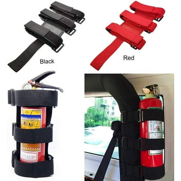 MesaSe Adjustable Roll Bar Fire Extinguisher Mount Bracket Car Trunk Holder for Jeep (Red)