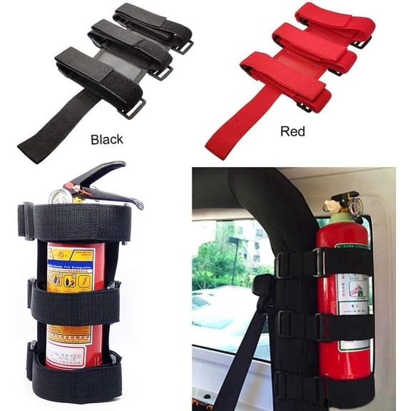 MesaSe Adjustable Roll Bar Fire Extinguisher Mount Bracket Car Trunk Holder for Jeep (Red)
