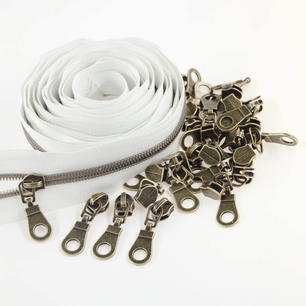Discturnkey #10 Nylon-Spiralreißverschluss Auf Rolle – 9,1 M Lang, Inkl. 20 Schieber, Für DIY & Näherei