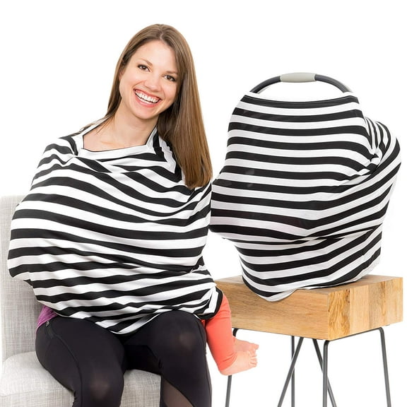 MesaSe Baby Car Seat Canopy and Nursing Cover for Baby Boys Girls | Multi Use Breastfeeding Cover - Soft and stretchy fabric easily covers High Chairs, Shopping Carts, Car Seats