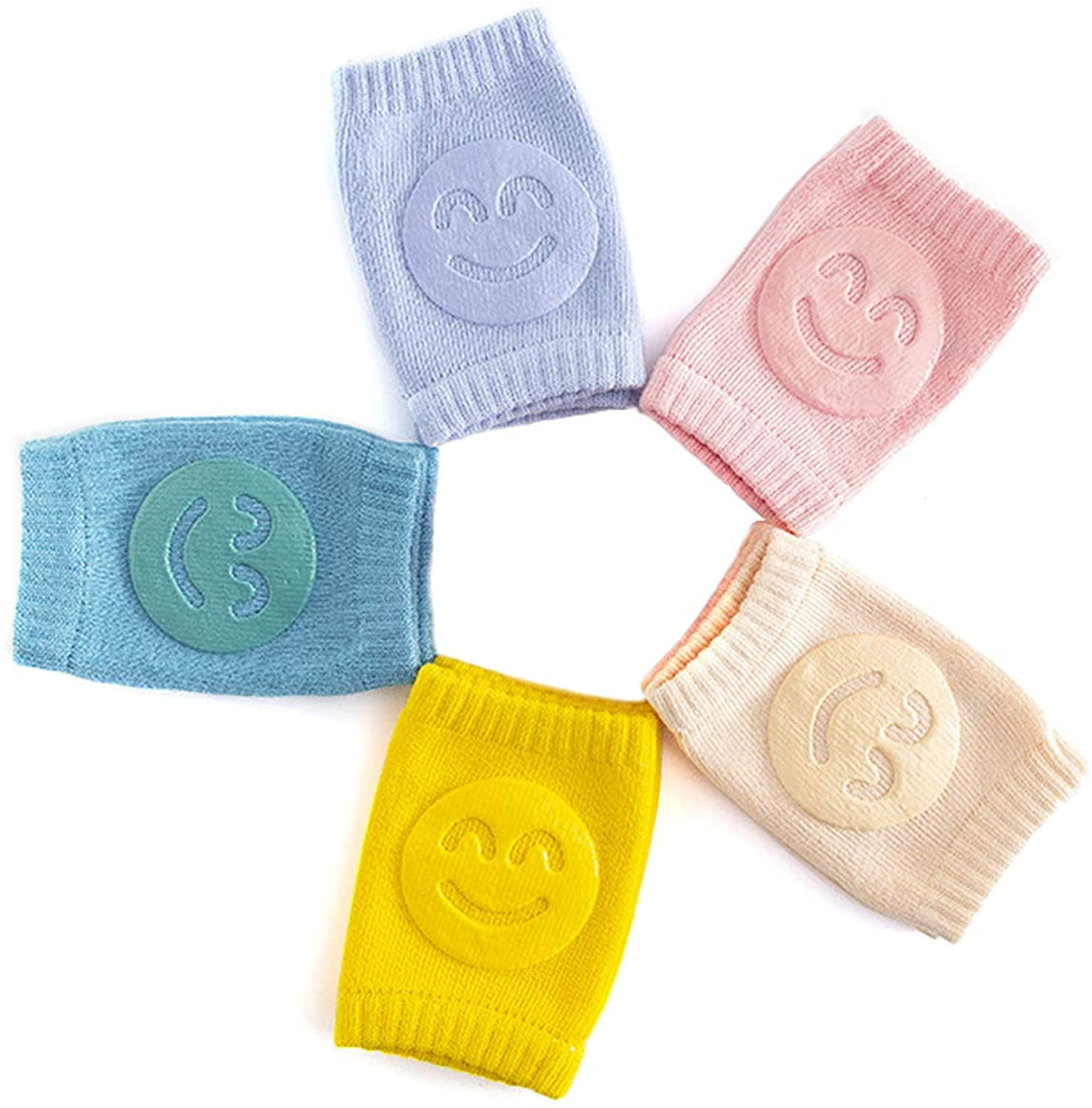 MesaSe Baby Crawling Anti-Slip Knee Pads,Unisex Baby Toddlers Kneepads 5 Pairs