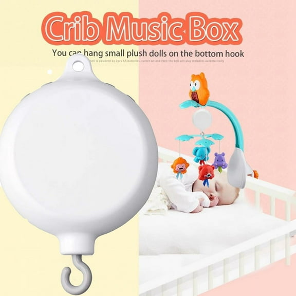 MesaSe Baby Crib Baby Bedding Battery-Operated Musical Mobile Rotary Music Box Plays 35 Tunes Volume Adjustable (Without Arm),Newborn Hanging Melody Toys for Crib Bed Bassinet Stroller Rail