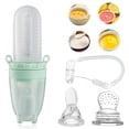 thumbnail image 1 of Mesase Baby Food Feeder with Spoon - Silicone Fruit Feeder & Pacifier Bottle for Infants, 1.95oz Graduated Design, Dishwasher Safe, Green, 1 of 7