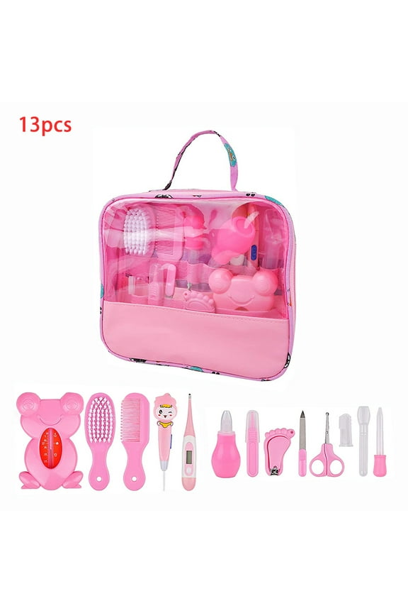 Baby Grooming and Healthcare Kit, 13 in 1 Baby Care Products, Baby Stuff Shower Gifts for Newborn, Fahrenheit Thermometer, Nail Clippers Trimmer Set, Comb Brush, Nursery Care Kit