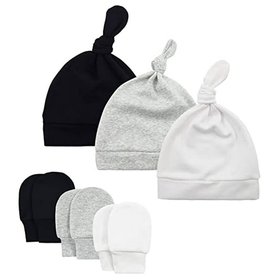 MesaSe Baby Hat and Mittens Set Newborn Kids Knot Baby Hat Winter Infant Caps