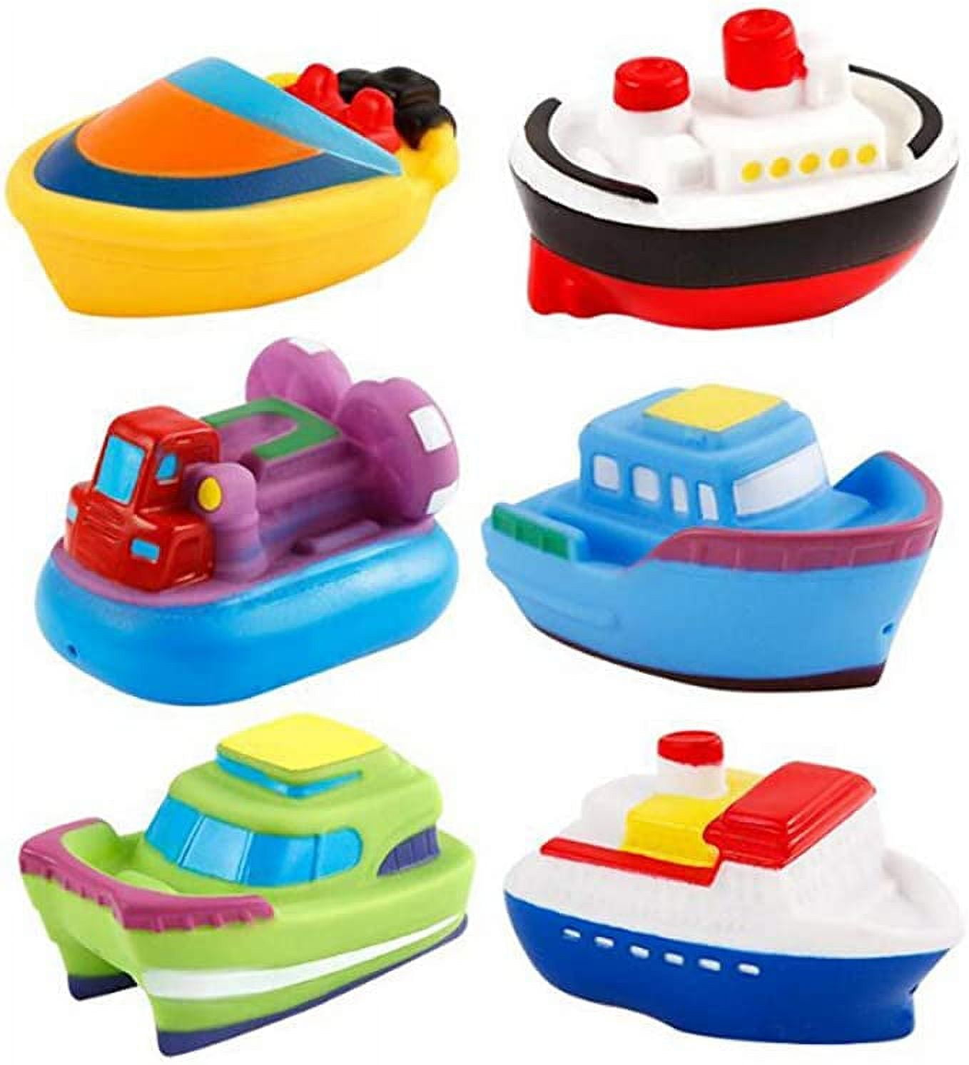 MesaSe Bathtub Floating Bath Toys(6PCS), Baby Soft Bath Time Boat Toys, Bathtub Learning Water Toys and Bathroom Toys for Toddlers