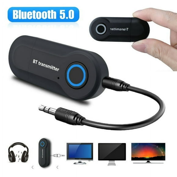 AAOMASSR Bluetooth Wireless Audio Transmitter for TV, PC, Computer, CD Player,Music Player - Portable USB Bluetooth 5.0 Music Transmitter 3.5mm Adapter