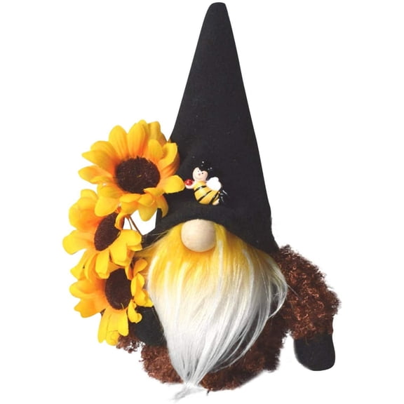 MesaSe Bumble s Gonks Plush Sunflower,Gonks for Garden Fairy Ornaments Outdoor Whimsical Tree Sculpture Garden Decoration, Cute Handmade Honey Gonks Plush Faceless Doll