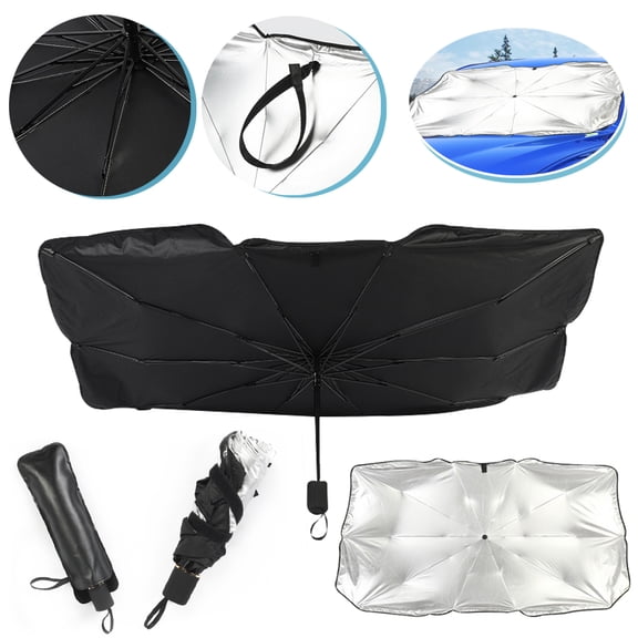 MesaSe Car Windshield Sun Shade UV Rays and Heat Sun Visor Protector Foldable Reflector Windshields Umbrella with Storage Pouch
