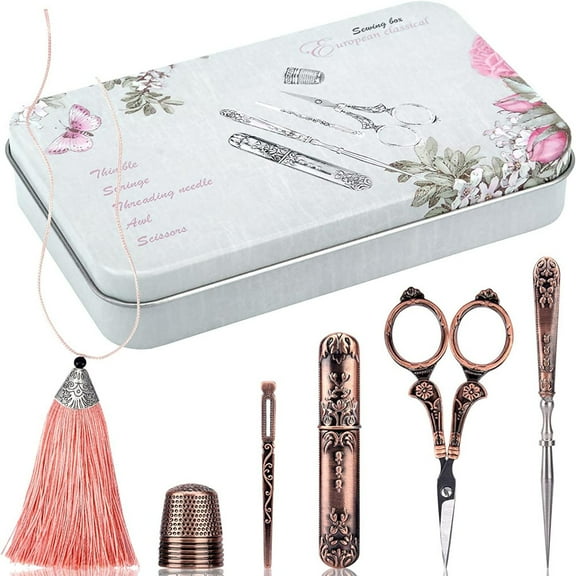 MesaSe Embroidery Scissors Kit, Sewing Scissors, Complete Sewing Tools with Embroidery Scissors Antique