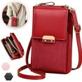 thumbnail image 1 of MesaSe Lightweight Crossbody Phone Bag for Women, Small Shoulder Bag Cell Phone Wallet Purses and Handbags with Credit Card Slots Fits for iPhone 11 Pro Max XR XS X Galaxy Huawei, Red, 1 of 7