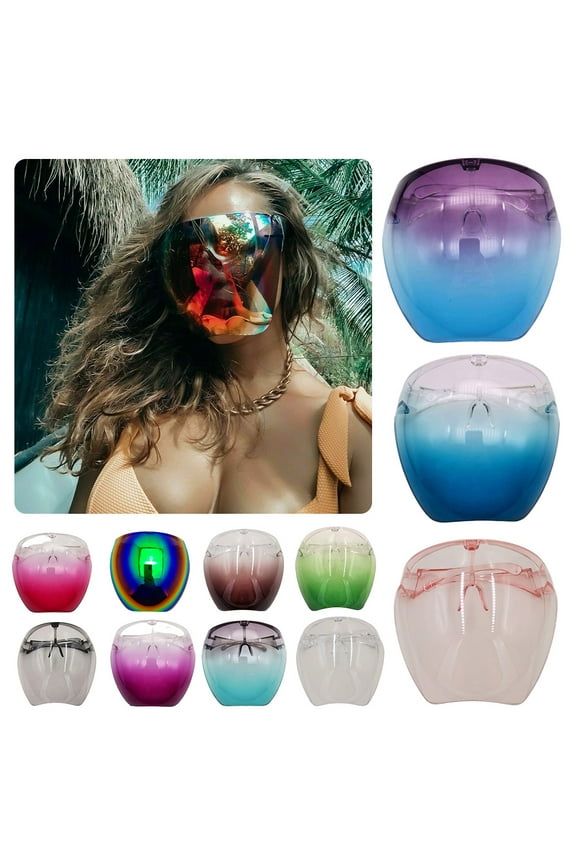 Multicolor Protective Sunglasses Lightweight Visor Full Face Cover UV 400 for Men and Women,Face Shield Full Cover Visor Glasses/Sunglasses