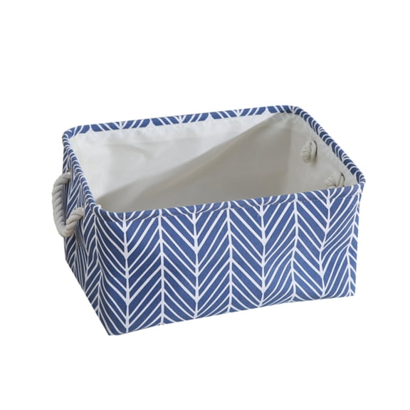 MesaSe Organize Clothes, Toys, and Laundry with a Stylish-Patterned Canvas Fabric Cube Folding Storage Basket With Handle (Medium - 36X27X17 CM)