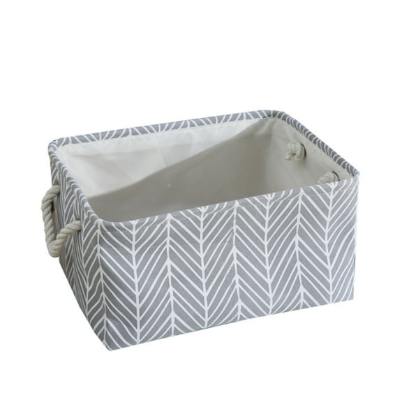 MesaSe Organize Clothes, Toys, and Laundry with a Stylish-Patterned Canvas Fabric Cube Folding Storage Basket With Handle (Medium - 36X27X17 CM)