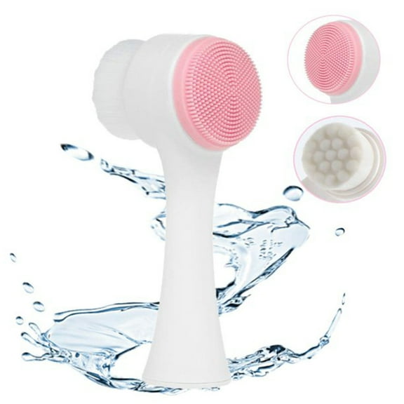 MesaSe Silicone Cleansing Facial Brush,2 in 1 Superfine Synthetic Hair Brush Manual Face Cleanser Brush For Sensitive, Delicate, Dry Skin