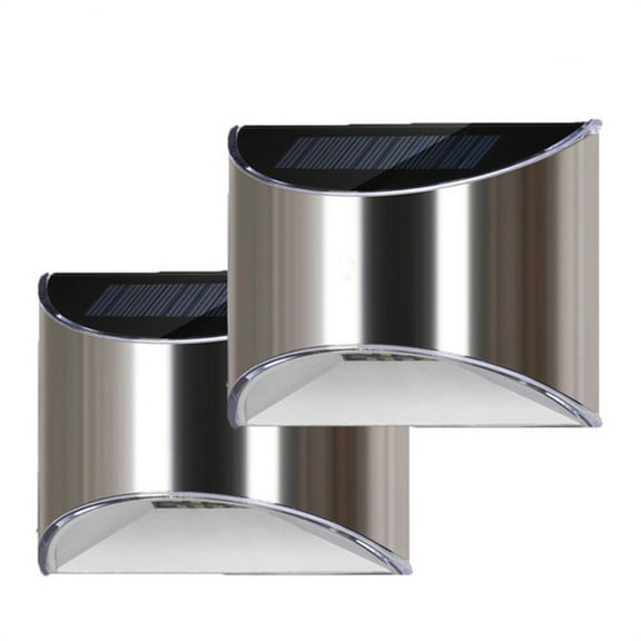 MesaSe Solar Lights Outdoor, Solar Fence Post Lights IP65 Waterproof, 4LEDs Solar Light Outdoor for Security, Yard Garden Wall Mount Night Light, Updated Version