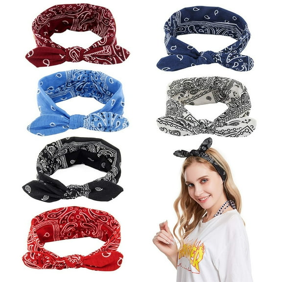 MesaSe Turban Headband, 6 Pack Women Headwraps Workout Hair Band Girls Bows Bandana Yoga Running Boho Elastic Head Wrap Accessories Fashion Sport, Multi- Color