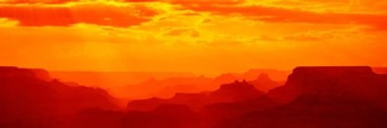 Mesas and Buttes Grand Canyon National Park AZ USA Canvas Art - Panoramic Images (36 x 12)