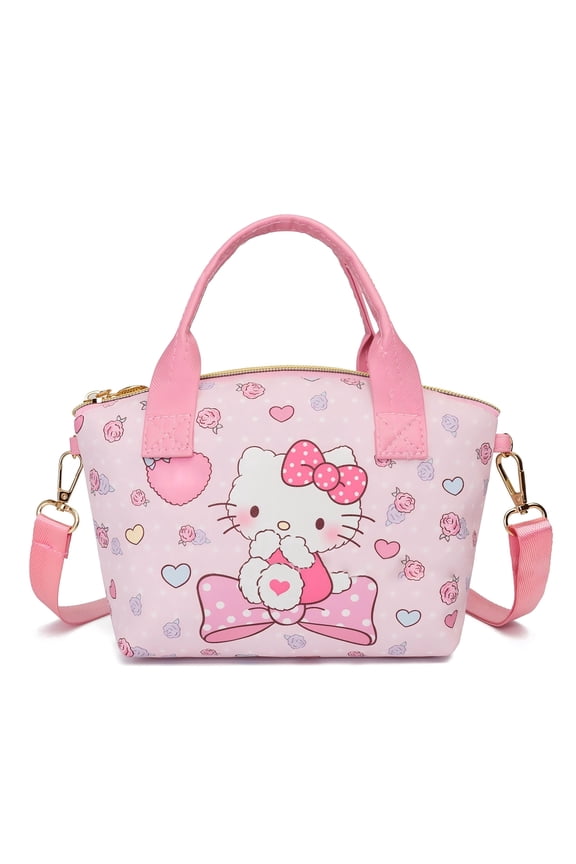 Mescore Cute Kitty Messenger Bag Mini Small Tote Bag Synthetic leather Crossbody Bag Handbag Lolita Satchel Shoulder Purse for Women Girls Pink