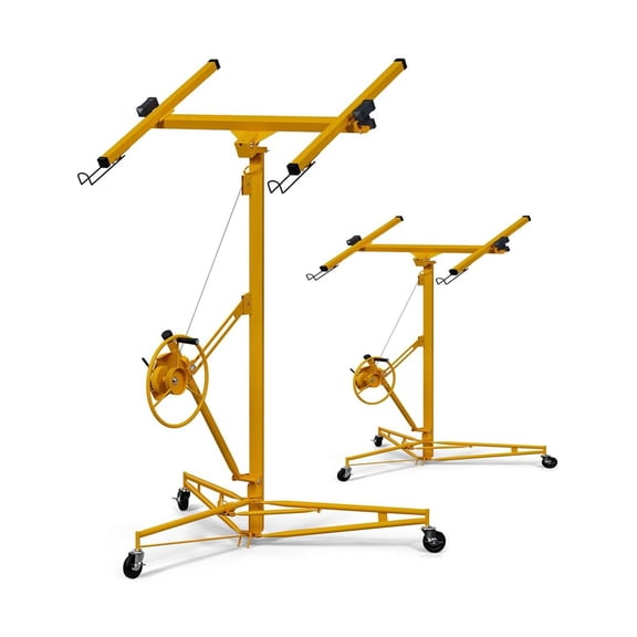 Mescukay 13 FT Heavy Duty Drywall Lift, Drywall Rolling Lifter Panel, 150LBS Sheetrock Hoist Panel Hoist Jack with 360° Adjustable Telescopic Arm & 3 Lockable Wheels