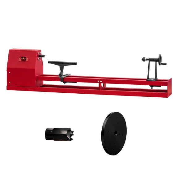 Mescukay 14" x 40" Benchtop Wood Lathe, 0.5 HP 370W Variable Speed Woodworking Lathe Machine with 4 Speeds 885-2425 RPM, with Chisels, Faceplate & Tools, for Precision Woodturning