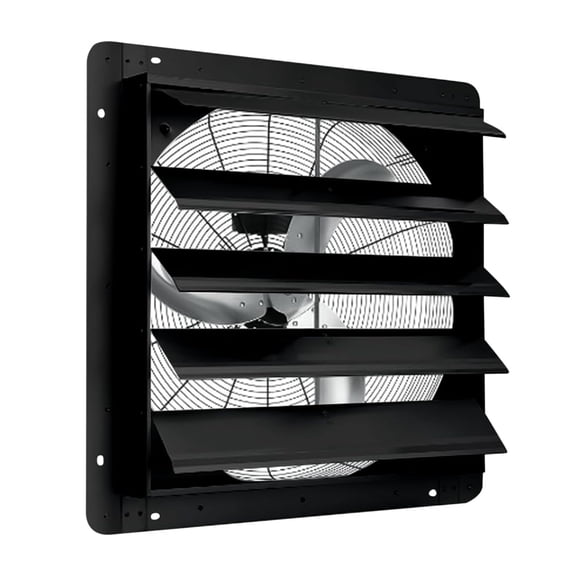 Mescukay 20" Aluminum Shutter Exhaust Fan, Wall Mounted Shutter Exhaust Fan, 3500 CFM High Speed Louvered Vent Fan with Automatic Shutter for Garage, Attic, Workshop, Greenhouse