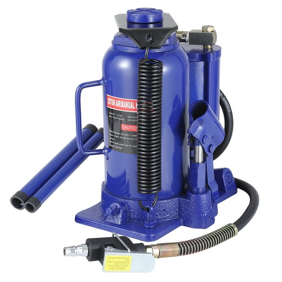 Mescukay 20 Ton Pneumatic Jack, 40000 LBS Air Hydraulic Bottle Jack, Heavy Duty Pneumatic Bottle Jack with Manual Hand Pump for Industrial Engineering Car Truck RV Auto Repair