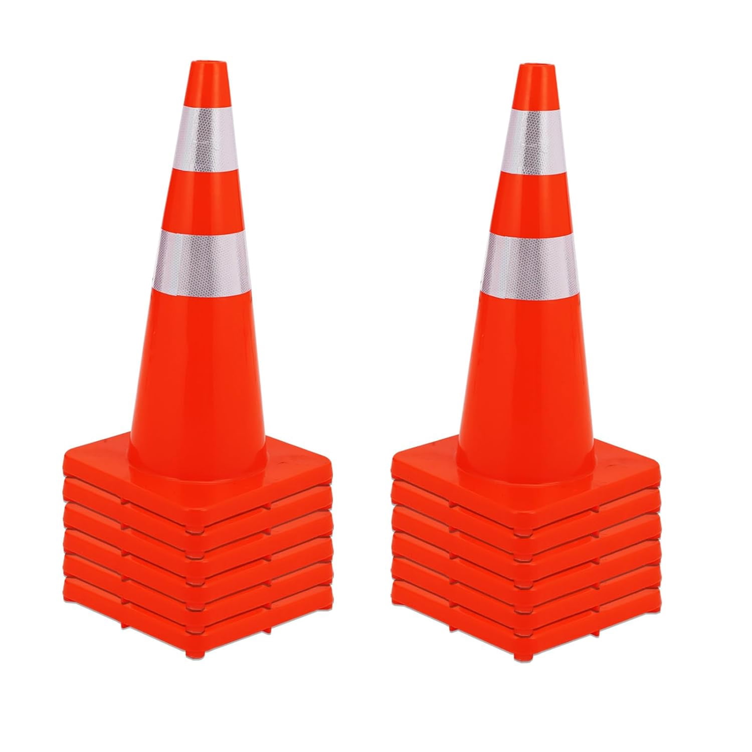 1pack  HiGiant 28 Inch Traffic Safety Cones With Reflective Collars Sturdy Orange Pvc Cones For Road Safety Parking Lot And Driving Training 15
