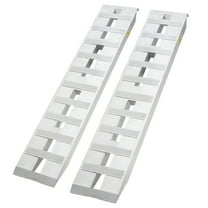 Mescukay 2PCS Aluminum Loading Ramps Heavy Duty 6000 LBS Car Ramp Top Hook Attaching End, Non-Slip Rungs, Safety, Trailer Ramps for Trucks, Autos, Tractors, ATV/UTV, Motorcycles